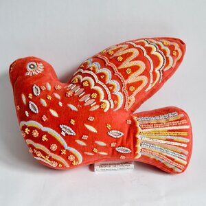 Opalhouse Jungalow Beaded Embroidered Velvet Dove Throw Pillow Orange